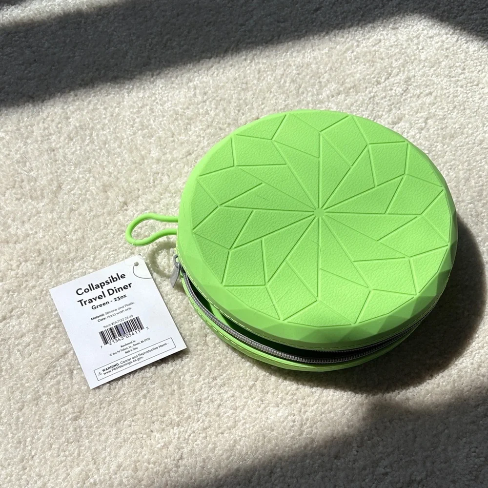 Green Collapsible Silicone Bowls For Pets